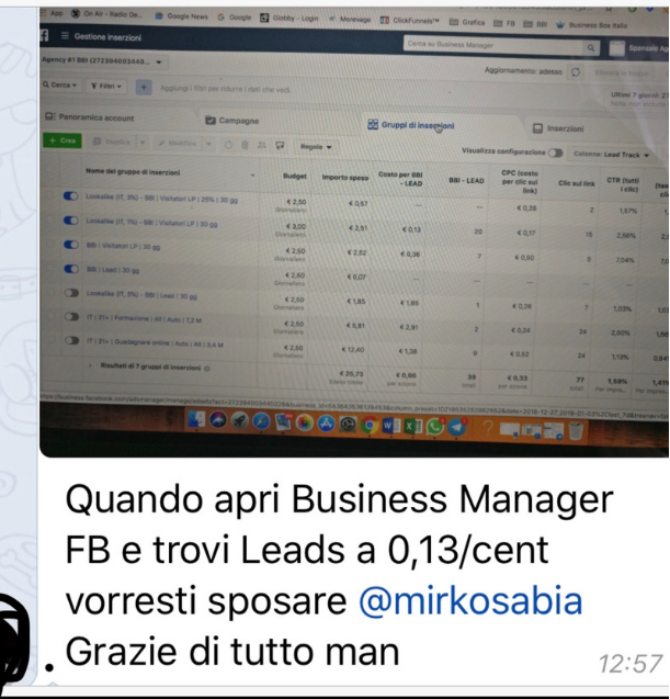 Messaggio anonimizzato di una persona che ha seguito i percorsi di Mirko Sabia 18